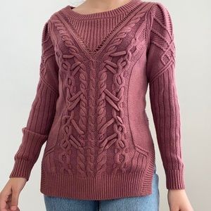 Tilden Dark Mauve Knit Sweater